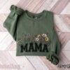 Mama Sweatshirt with Wildflowers Retro Design for New Moms Mothers Day Baby Shower and Pregnancy Gifts Est 2024