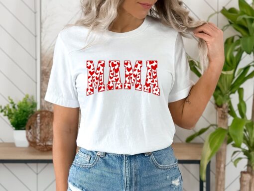 mama t shirt with red hearts cute mama sweatshirt for mothers day and valentines day gifts for moms