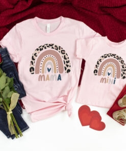 mama valentines shirt and mini matching rainbow shirt for mamas girl cute mom life outfits for valentines day ofalx