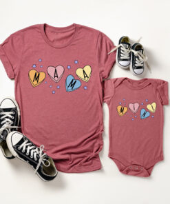 mama valentines shirt and mini matching rainbow shirts for mamas girl cute mom life apparel for valentines day mclei