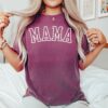 Mama Varsity Shirt for Mom Life Funny T-shirt Personalized Mothers Day Gift New Mom Pregnancy Reveal Tee