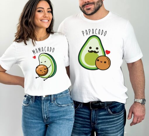mamacado papacado funny family shirt new mom and new dad matching tees pregnancy reveal expecting gift t shirt kawop