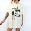 Man I Feel Like A MILF Graphic Tee for Women Retro Western Mama Shirt Trendy Cowgirl Midwest Style