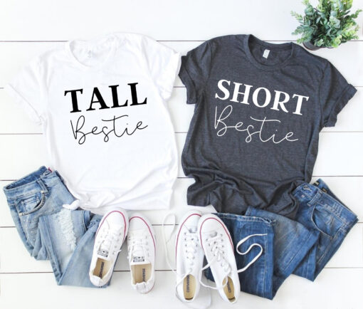 matching best friend t shirts for tall and short bffs cute besties tees unique friendship shirts for best friends j514m