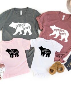 matching family bear shirts unisex t shirt baby mama papa bear tee for bear lover family gifts d5rsz