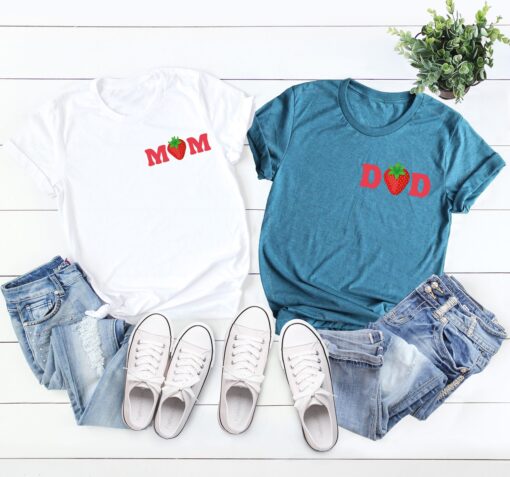 matching mama and daddy strawberry shirt for first birthday celebration couples t shirt berry theme party outfit lotri scaled