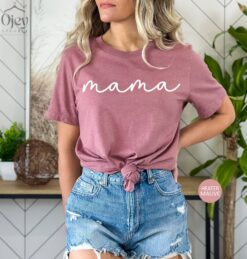 matching mama shirt for mothers day minimalist design cursive mama t shirt unique gift for mom and daughter hhsft