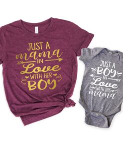 matching mother and son shirt just a mama in love with her son cute mommy and me t shirt for mothers day aw6ta