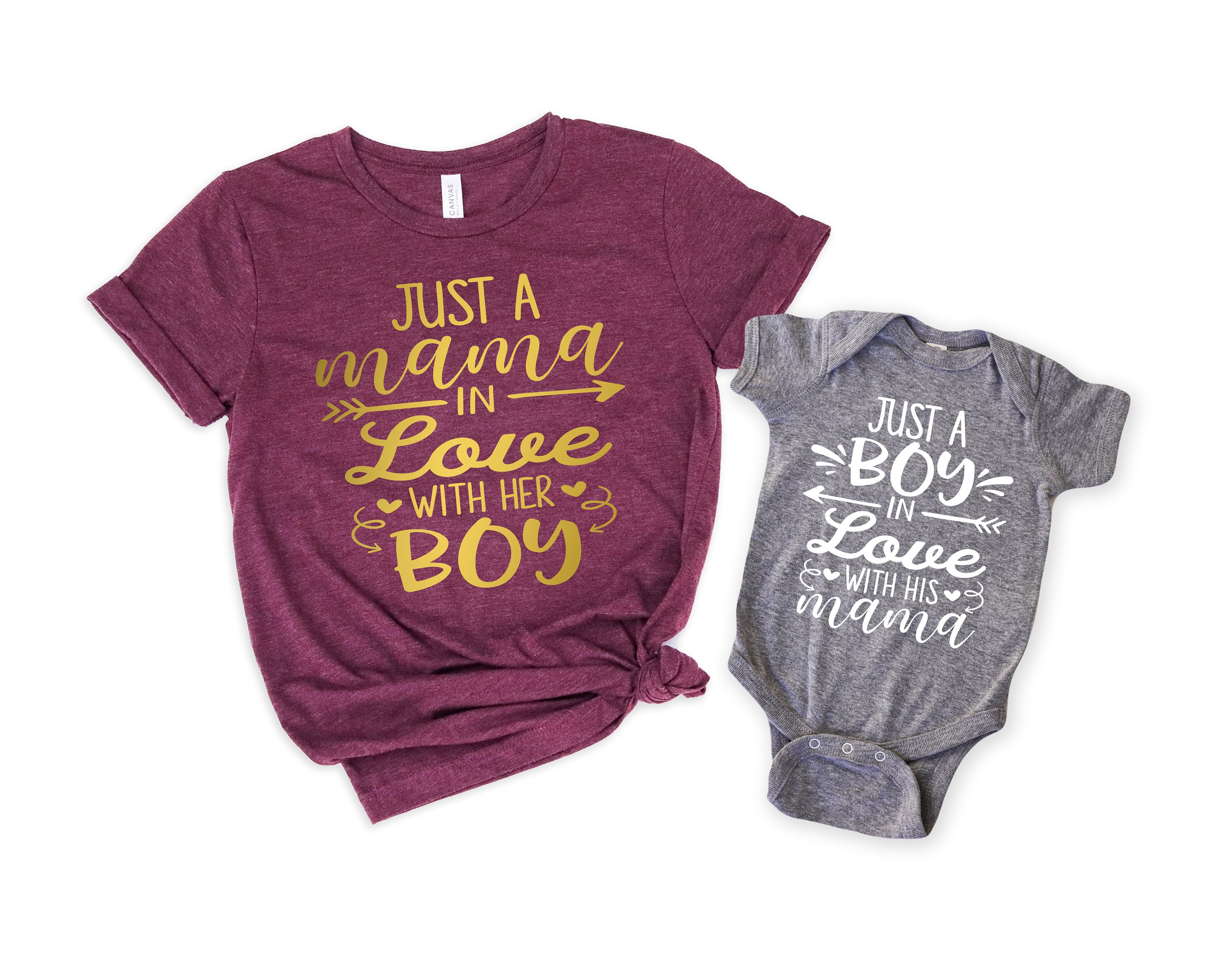 matching mother and son shirt just a mama in love with her son cute mommy and me t shirt for mothers day aw6ta scaled