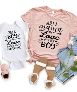 matching mother and son shirt just a mama in love with her son cute mommy and me t shirt for mothers day zjgh4