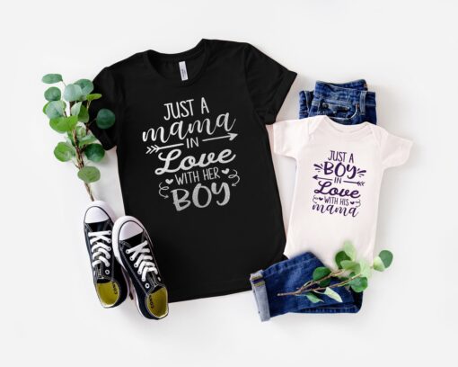matching mother and son shirts just a mama in love with her son cute mommy and me t shirts for family bonding cmfnb scaled