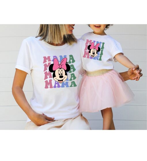 matching retro mama and mini mouse shirt disney mom and daughter t shirt family matching disney tee for kids klt7z