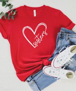 matching sister heart shirt best sister shirt for birthday mothers day gifts cute t shirts for sisters and best friends eqg9h