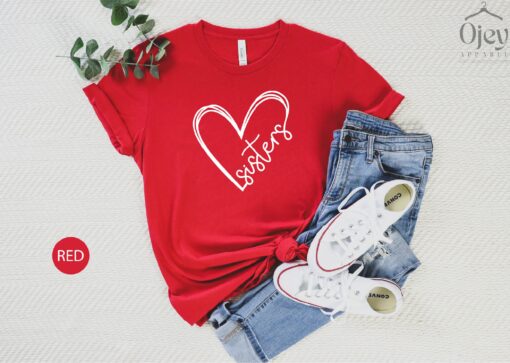 matching sister heart shirt best sister shirt for birthday mothers day gifts cute t shirts for sisters and best friends eqg9h