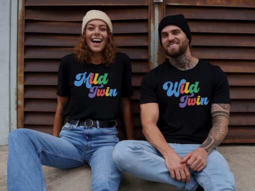 matching twin shirts for adults cute birthday gift for twin sisters and brothers wild and mild design lfccp