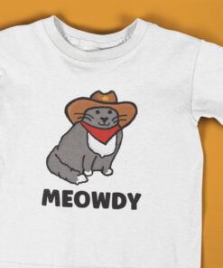 meowdy cat cowboy shirt for kids funny cat shirt for boys and girls western style childrens t shirt tdj03