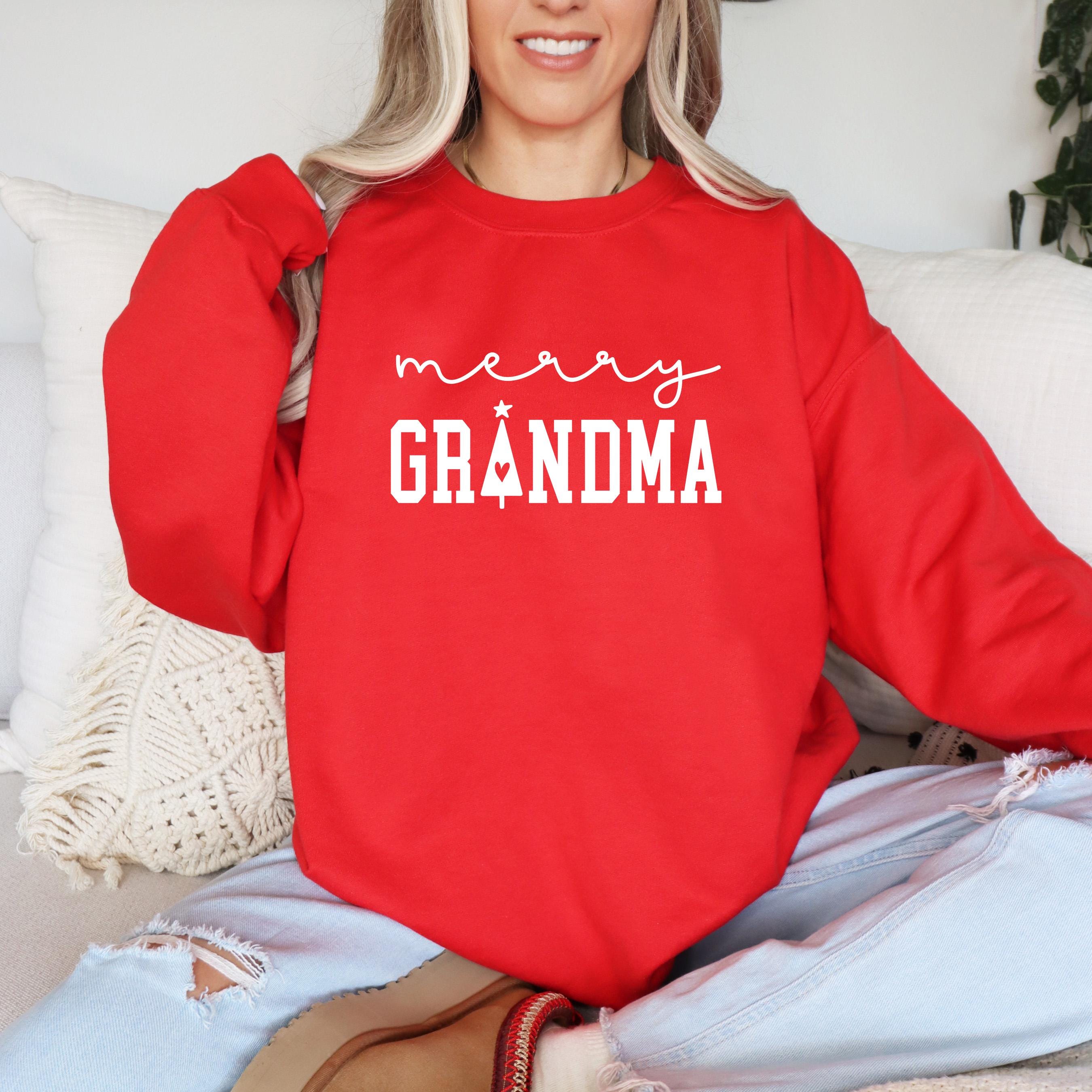 merry grandma christmas sweatshirt cute winter crewneck shirt for women holiday sweater perfect for family gatherings lbr88