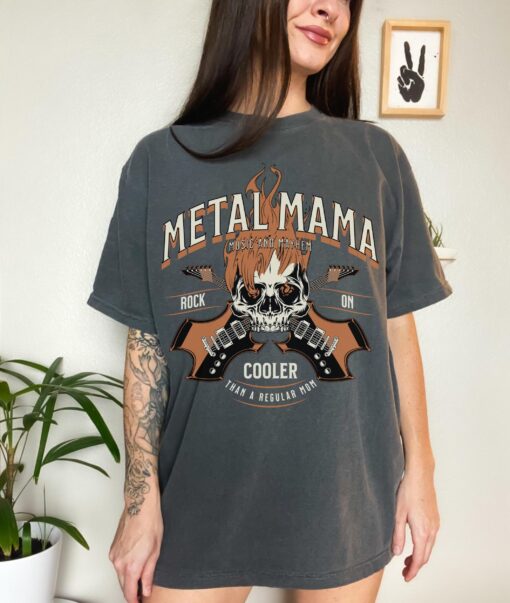 metal mama graphic tee for women trendy punk rock mom shirt for concerts and death metal fans idjsk