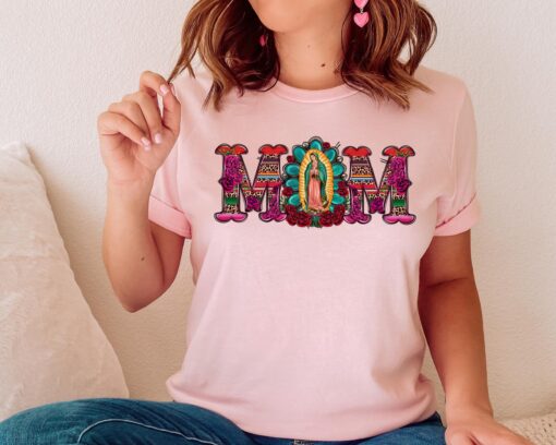 mexican mom shirt with virgen de guadalupe for mothers day latin culture sweatshirt and heritage apparel ltfne