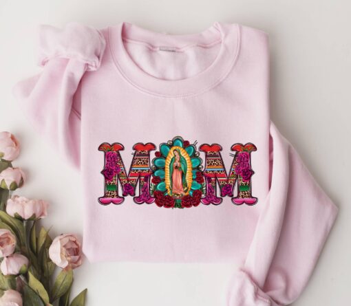 mexican mom sweatshirt virgen de guadalupe latina style mothers day gift latin culture apparel for moms cc9jg