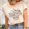 mimi est 2024 shirt for new grandmother with wildflowers cute grandma t shirt plus size pregnancy announcement gift ylxjv