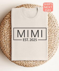 mimi est 2025 shirt funny baby announcement tee best mimi ever shirt mothers day gift for new grandmothers eej8p