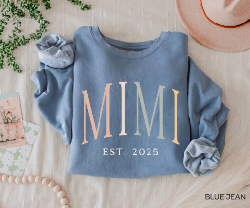 mimi sweatshirt established 2025 for new grandma funny mom shirt baby announcement gift mothers day shirt gvptt