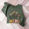 mimi sweatshirt with wildflowers est 2023 for new grandmother pregnancy announcement nana baby reveal gift kvcmf