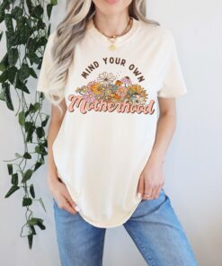 mind your own business motherhood shirt cute rainbow mom t shirt trendy boho style for moms comfort colors ouoak