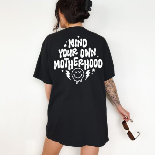 mind your own motherhood funny mom life graphic tee vintage aesthetic t shirt for women retro y2k style itam8 scaled