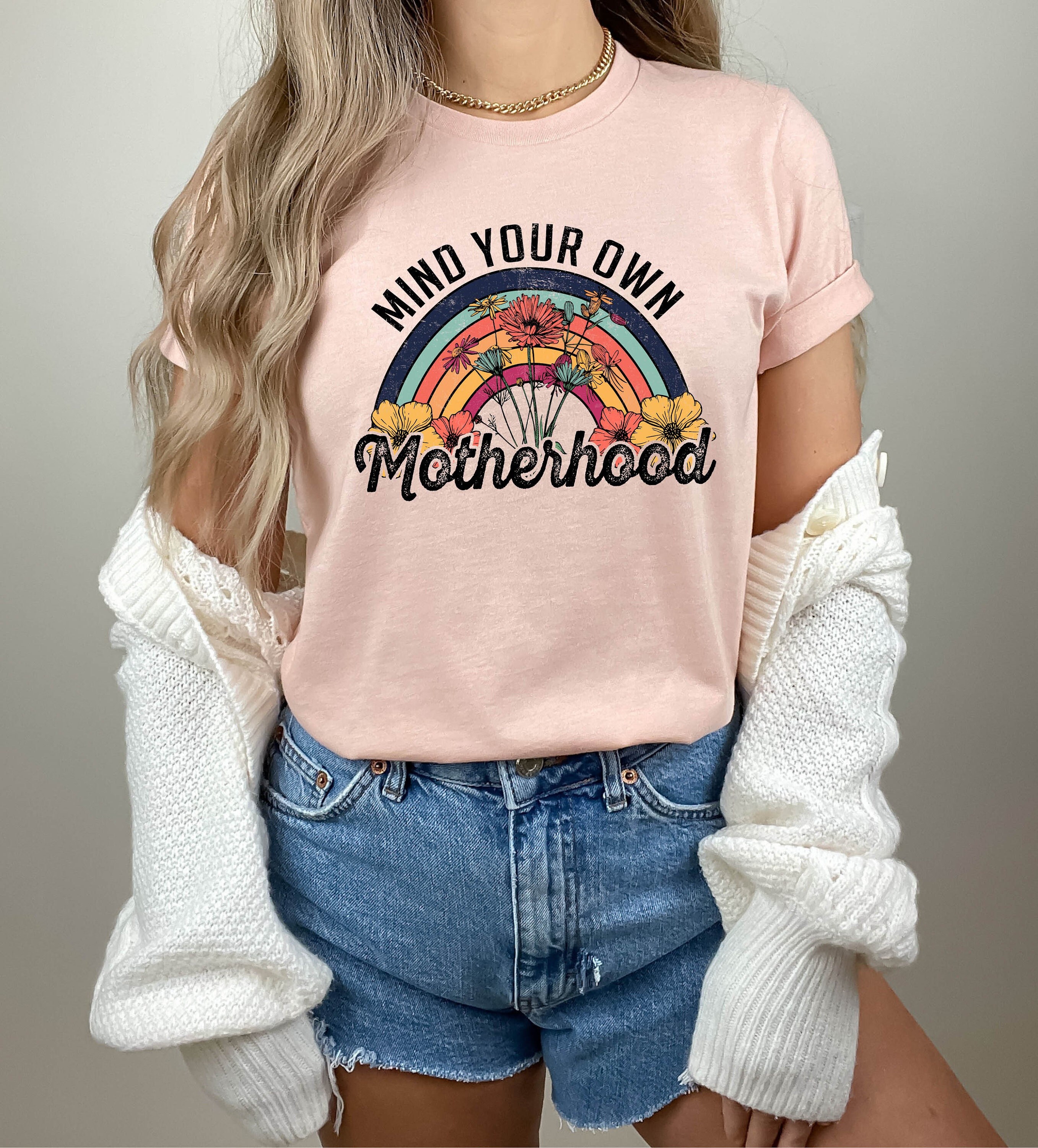 mind your own motherhood shirt for moms retro boho style funny mothers day gift cute mama t shirt isbzw scaled