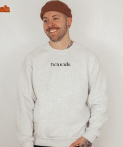 minimalist twin uncle sweatshirt cute uncle of twins crewneck apparel unique gift for twin uncles durbg