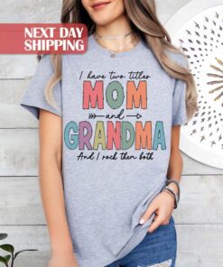 mom and grandma shirt i have two titles i rock them both funny mom grandma gifts new mom shirt grandma to be shirt fgtwd