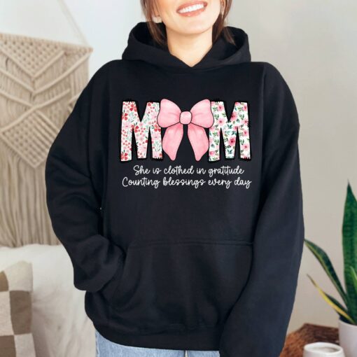 mom hoodie with bible verses and wildflowers gratitude design for everyday blessings cute mom life apparel 0a4lk