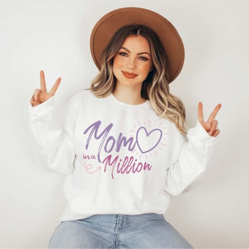 mom in a million sweatshirt cute mothers day sweater best mom shirt pregnancy announcement gift for moms