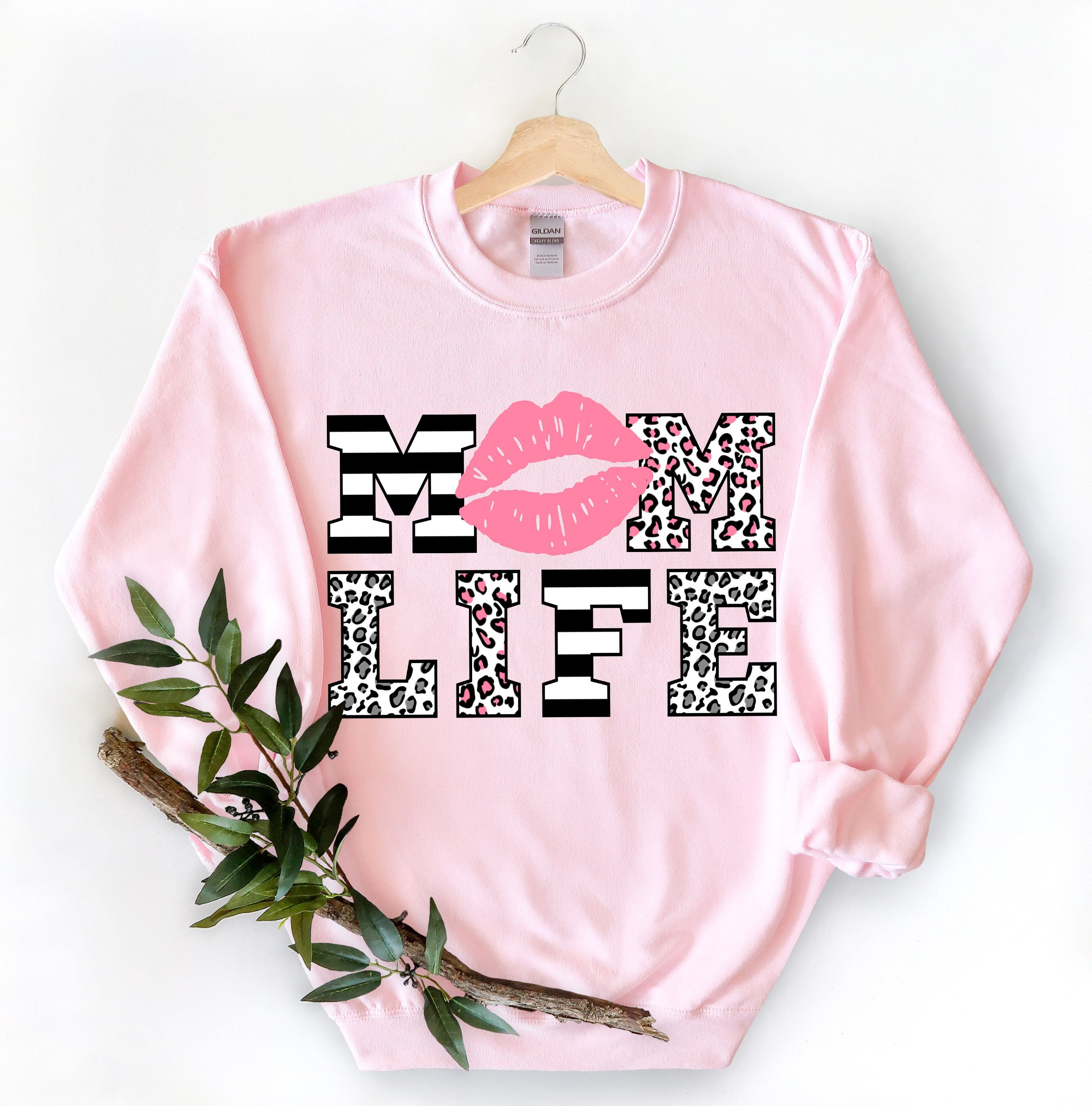 mom life pink lips leopard stripe print shirt cute mom t shirt for mothers day best mom ever gift jzugw scaled