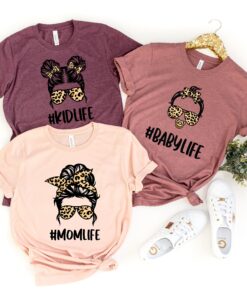 mom life shirt family matching cheetah shirt for mom kid and baby cute matching family outfits bsbee