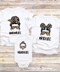 mom life shirt family matching cheetah shirt for mom kid and baby cute matching family outfits uzc8f