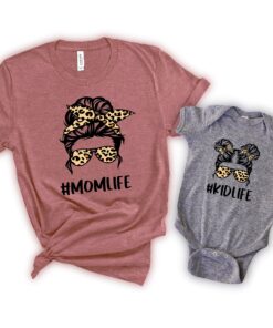 mom life shirt with leopard print for mothers and sons matching tees cute mother day shirt for mom and me outfits ob5no