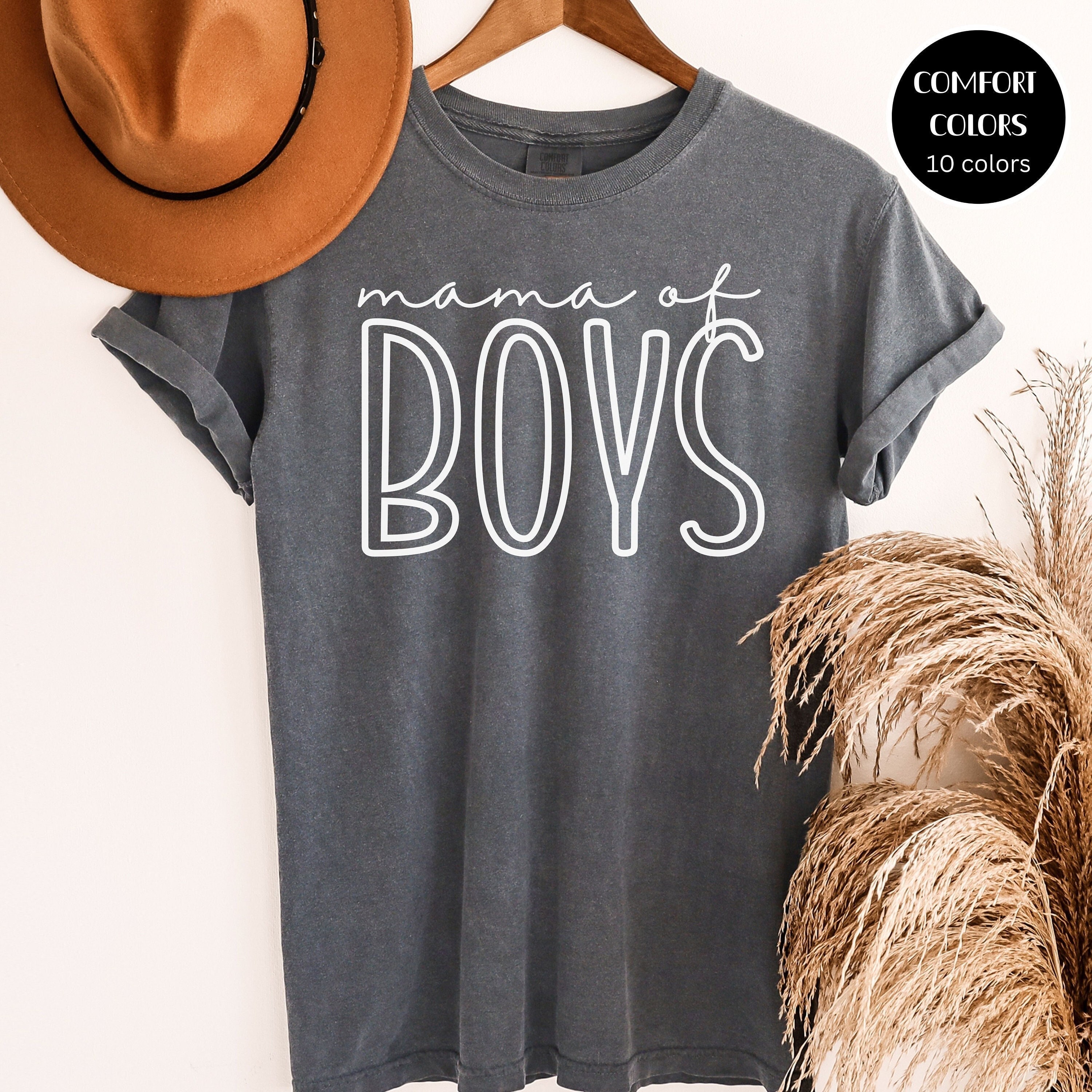 mom of boys shirt outnumbered by boys cute oversized mom life t shirt perfect for new moms and mothers day gifts uqa4u