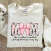 Mom Sweatshirt with Gratitude Bible Verse and Wildflowers Design for Best Mom Ever Gifts and Everyday Comfort