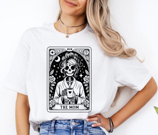 mom tarot card shirt with skeleton design for mothers day unique gift for mom and motherhood celebration wckhg