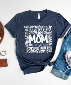 mom typography t shirt for mothers day strong brave loving mommy mama shirt unique gift for moms jzliy