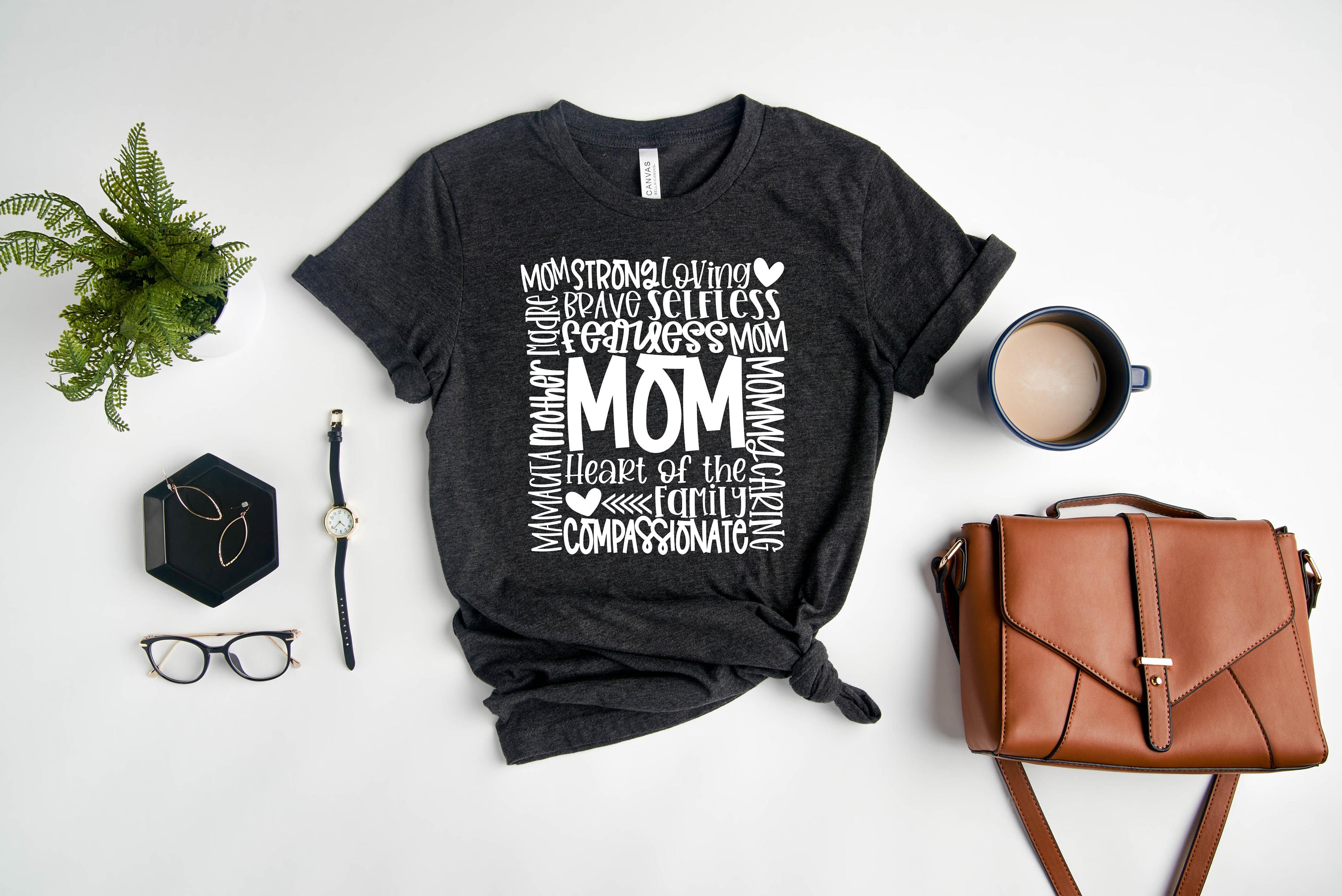 mom typography t shirt for mothers day strong brave loving mommy mama shirt unique gift for moms mziy8 scaled