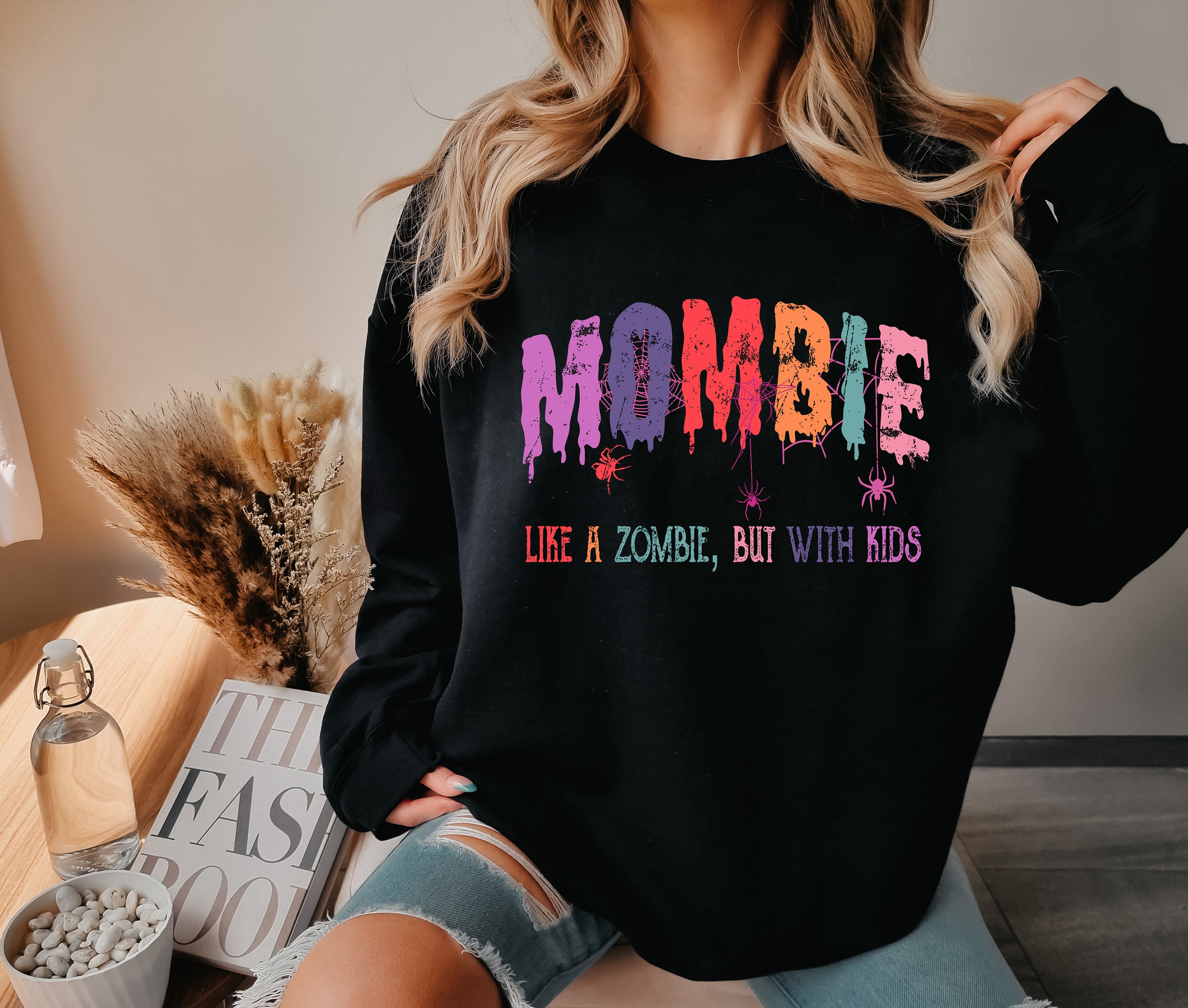 mombie halloween shirt for moms like a zombie but with kids funny spooky season t shirt unique halloween mom gift htkbr scaled