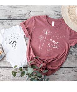 mommy and me matching tees i made a wish came true shirt set for newborn baby shower mothers day gifts lnorn