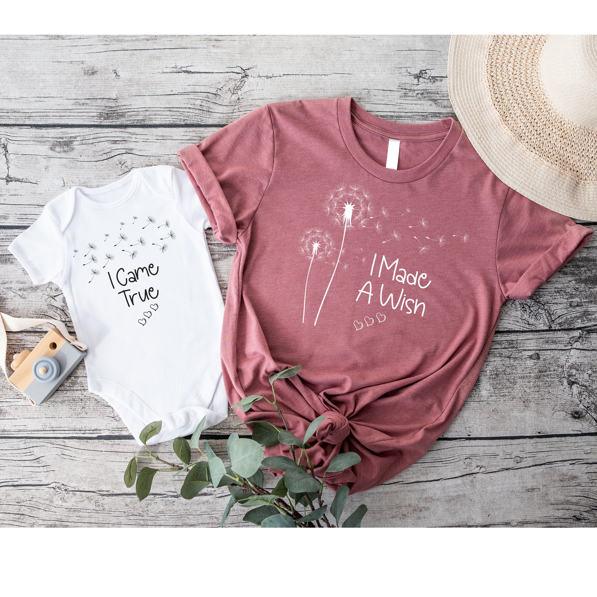 mommy and me matching tees i made a wish came true shirt set for newborn baby shower mothers day gifts lnorn