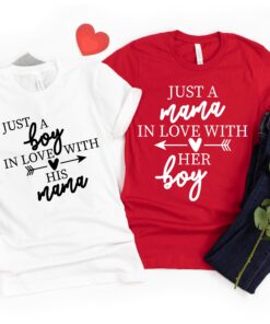 mommy and me shirts just a mama in love with her boys mom of boys t shirt for mothers day cute mom and son tees hf4o4