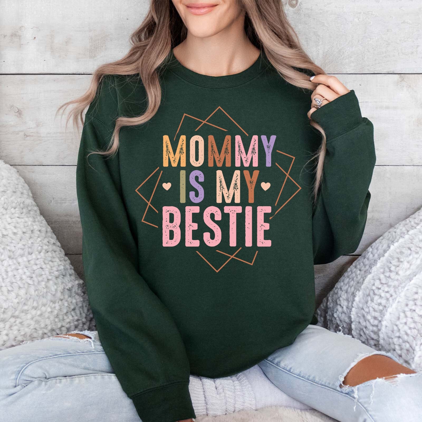 mommy is my bestie hoodie cute mom sweatshirt best mom ever shirt for mothers day pregnancy announcement gift wp0da