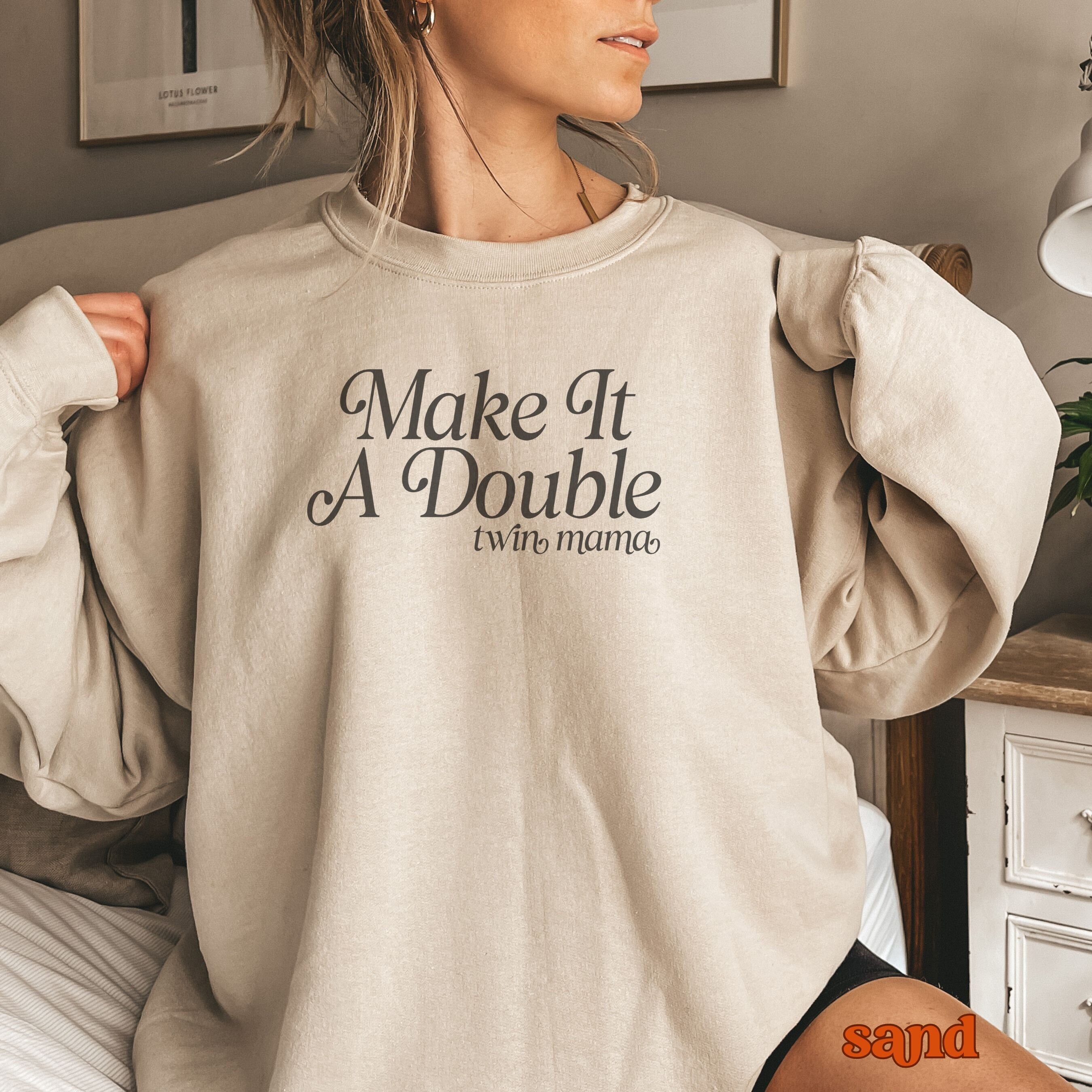 mother of twins sweatshirt for twin mama announcement best gifts for twin mom mothers day crewneck dvkcq